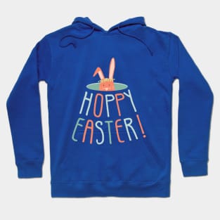 Funny Hoppy Easter Bunny Pun With Cute Colorful Cartoon Hoodie